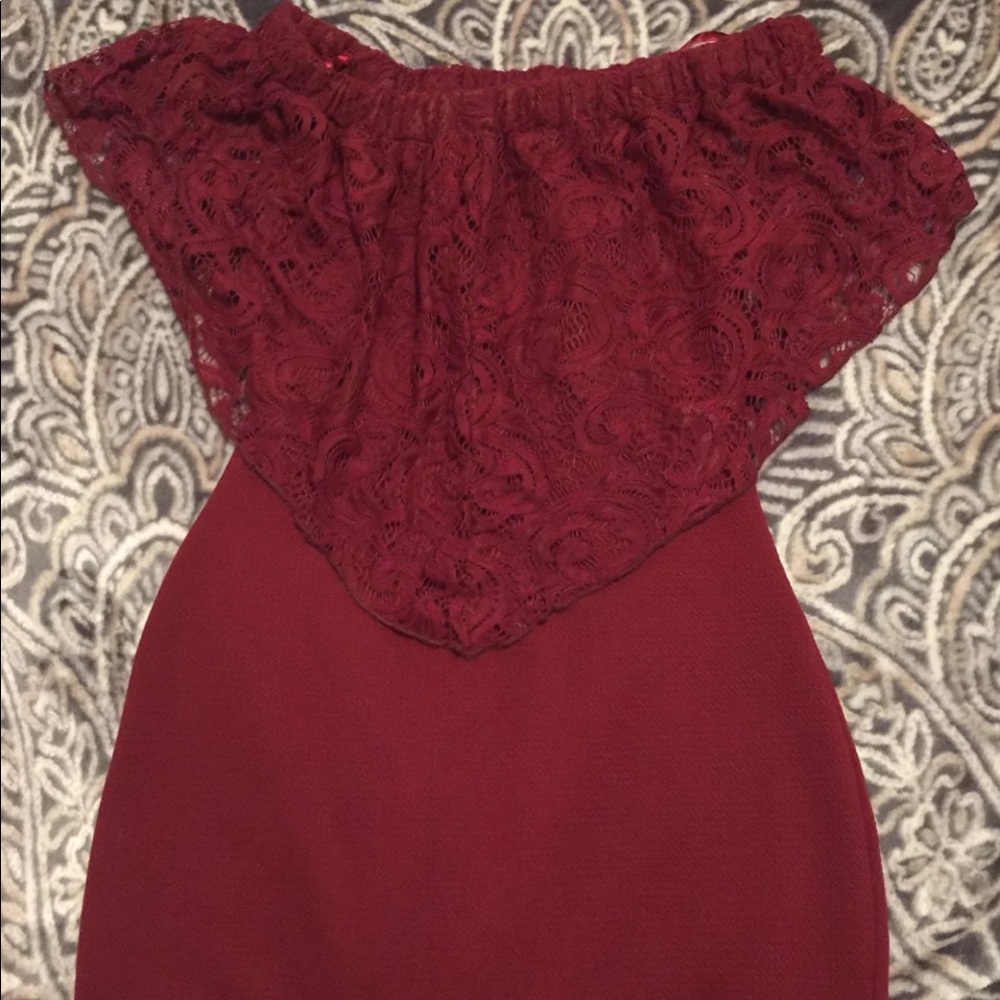 Maroon fitted dress